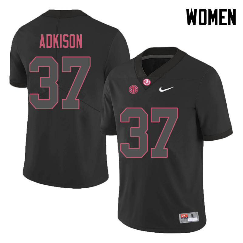 Women #37 Dalton Adkison Alabama Crimson Tide College Football Jerseys Sale-Black